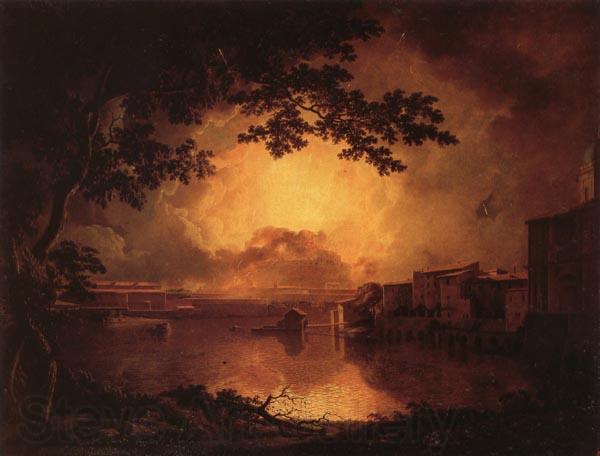 Joseph wright of derby Illumination of the Castel Sant'Angelo in Rome Norge oil painting art